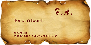 Hora Albert névjegykártya