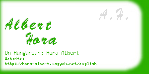 albert hora business card